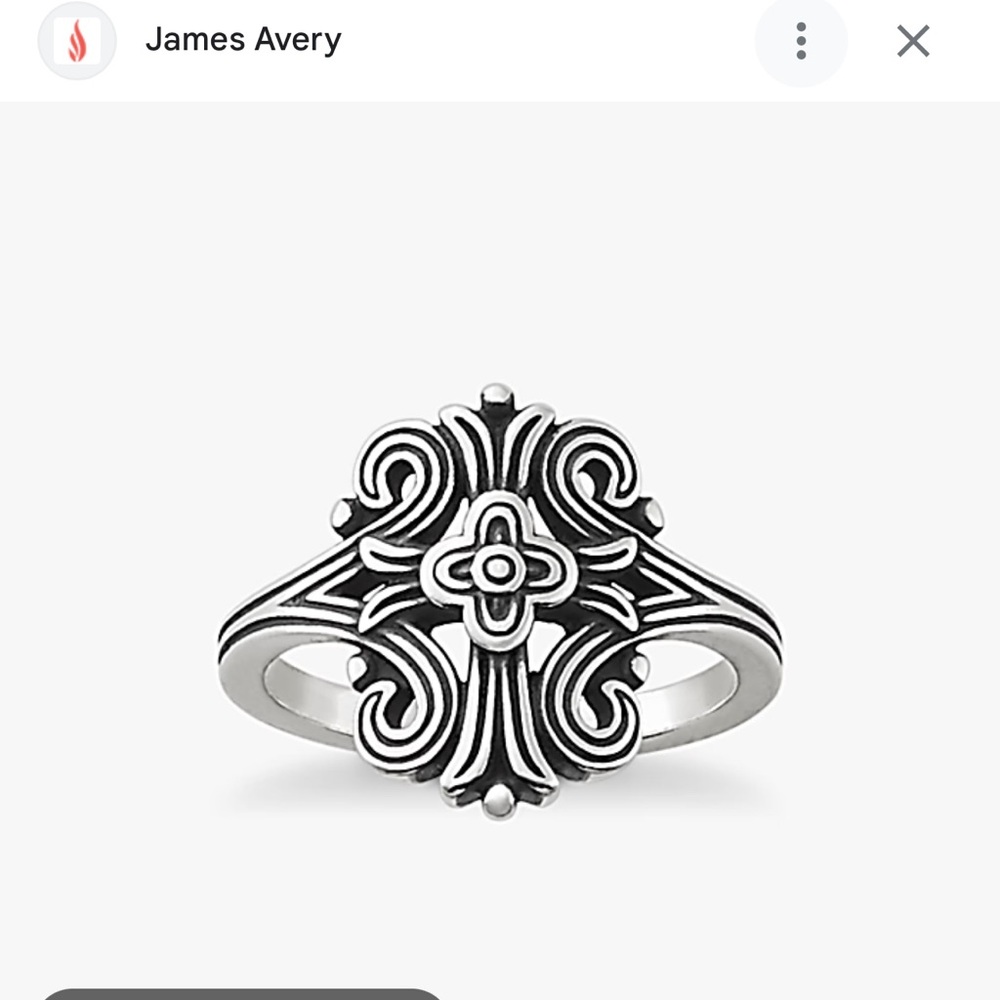 Retired James Avery Tracery Cross ring